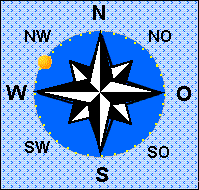 die Sonne steht im West Nordwesten 5° über dem Horizont