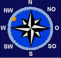 der Mond steht im West Nordwesten 12° über dem Horizont