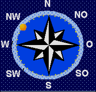 der Mond steht im Nordwesten 2° über dem Horizont